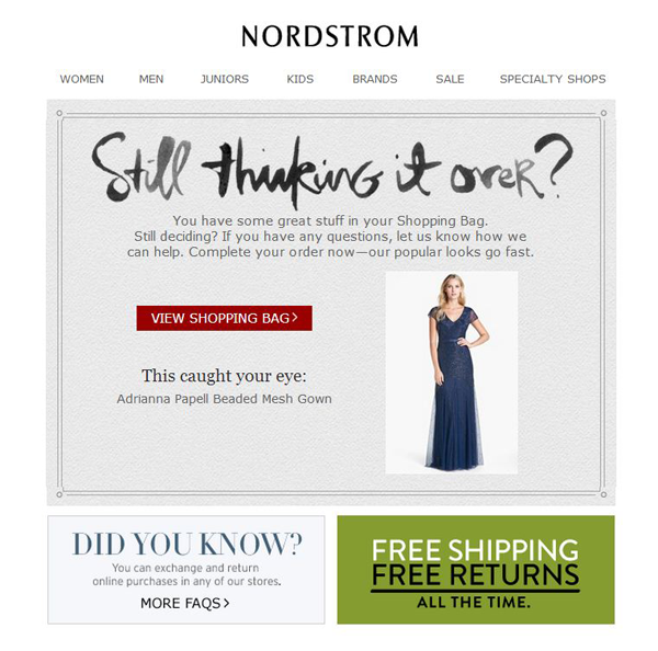 nordstrom ecommerce conversion rate cart