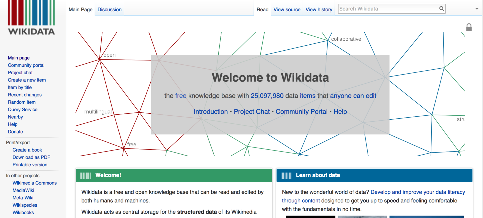 Wikidata knowledge graph