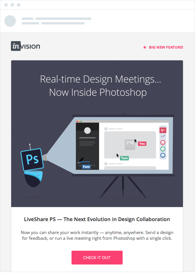invision announcement email