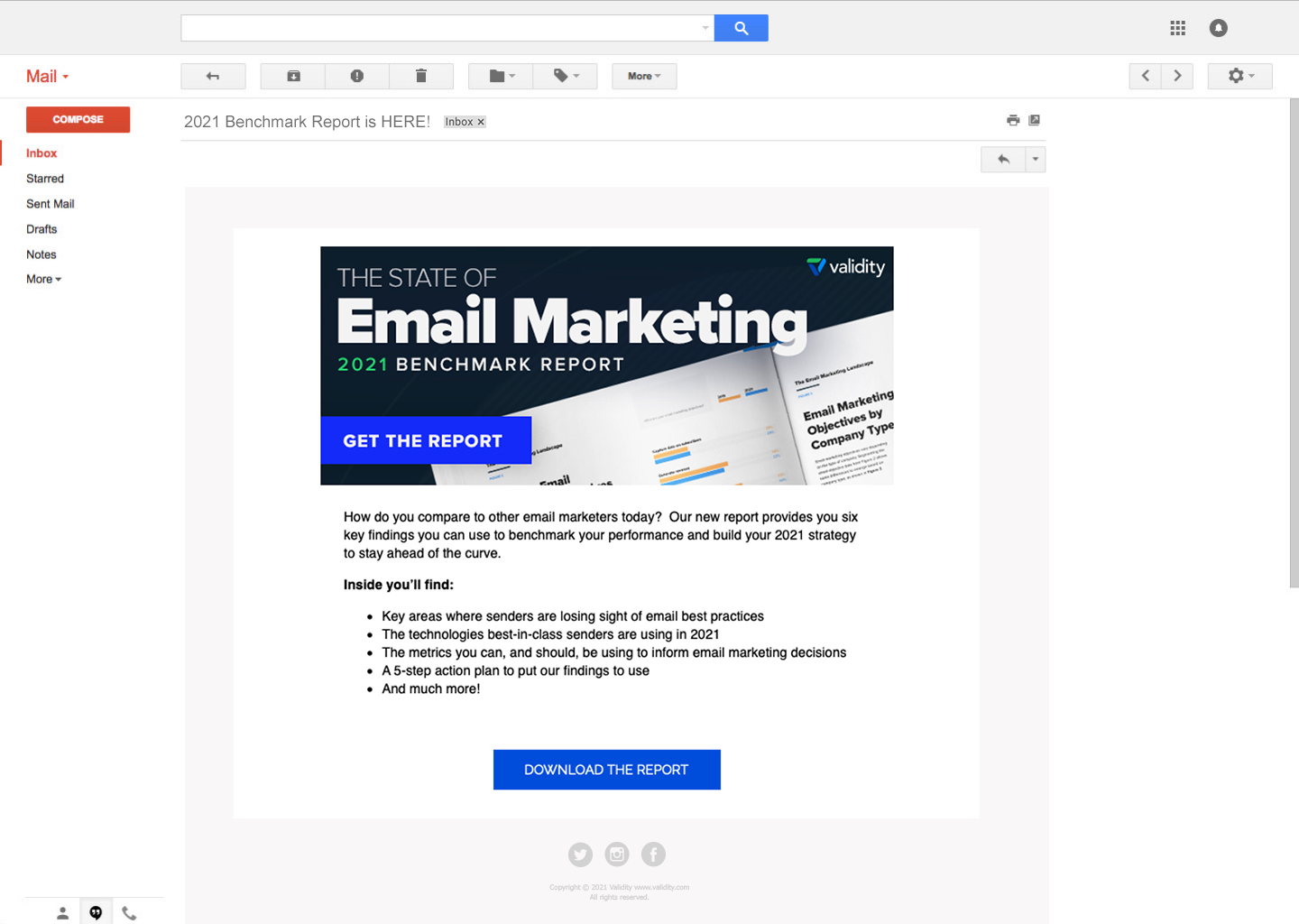 email template showing Differences between B2B and B2C email marketing