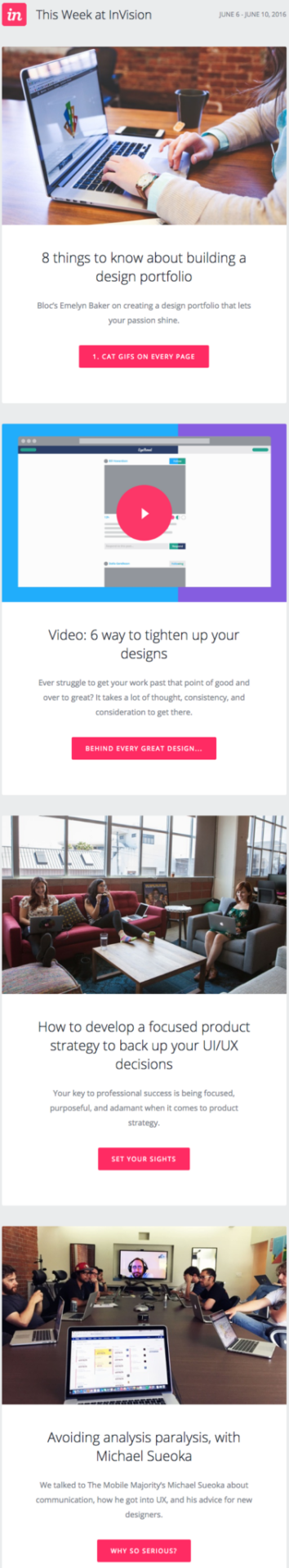invision newsletter email