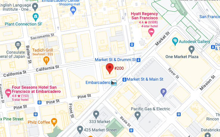 Map of Zeta's San Francisco location
