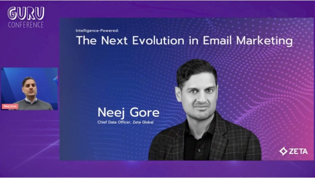 title picture of speaker smiling with title on page: The Next Evolution in Email Marketing